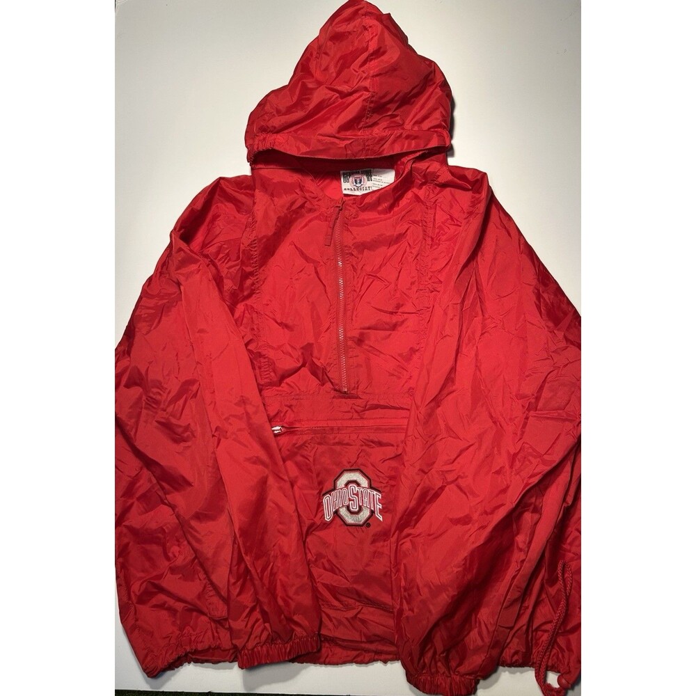 Vintage Genuine Stuff Collegiate Ohio State Pullover Hooded Red Made In Russia